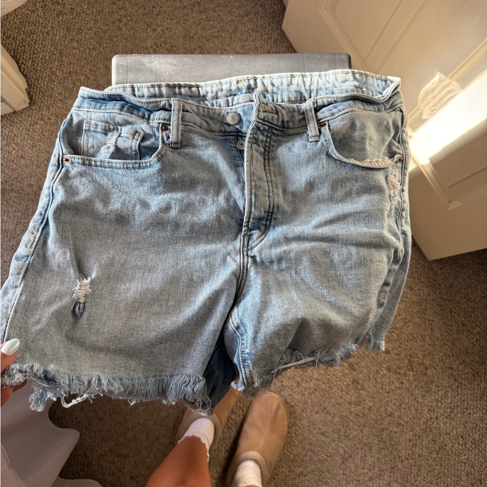 Old Navy Light Blue Distressed Jean Shorts